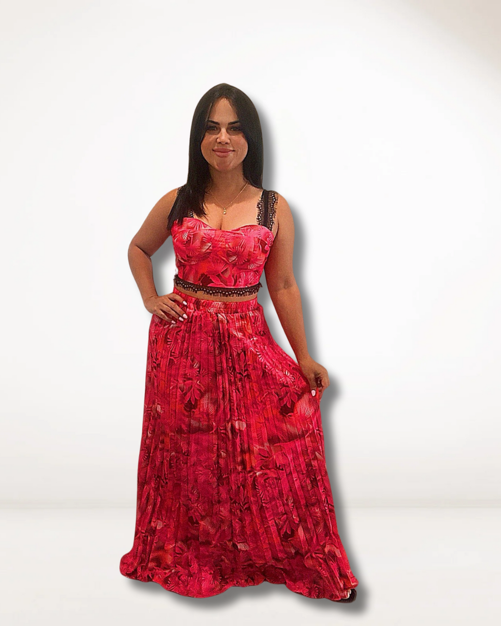 Fuchsia Floral Two-Piece Set