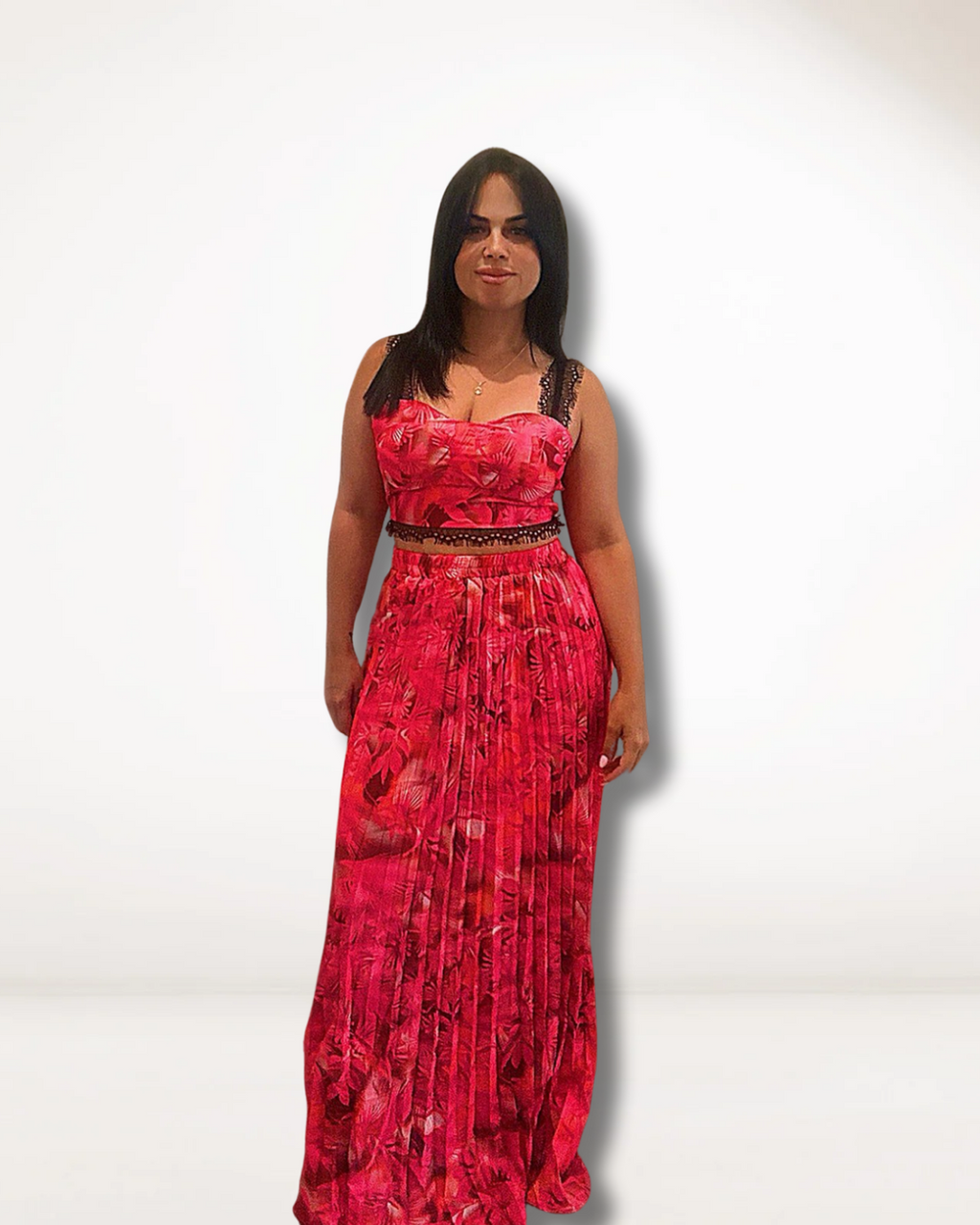 Fuchsia Floral Two-Piece Set
