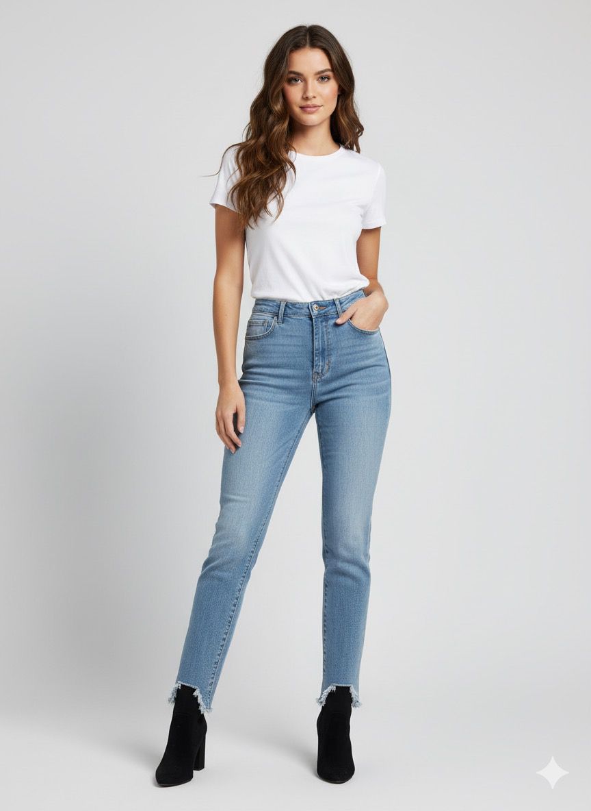 Essential Straight Leg Jeans & White Tee Bundle